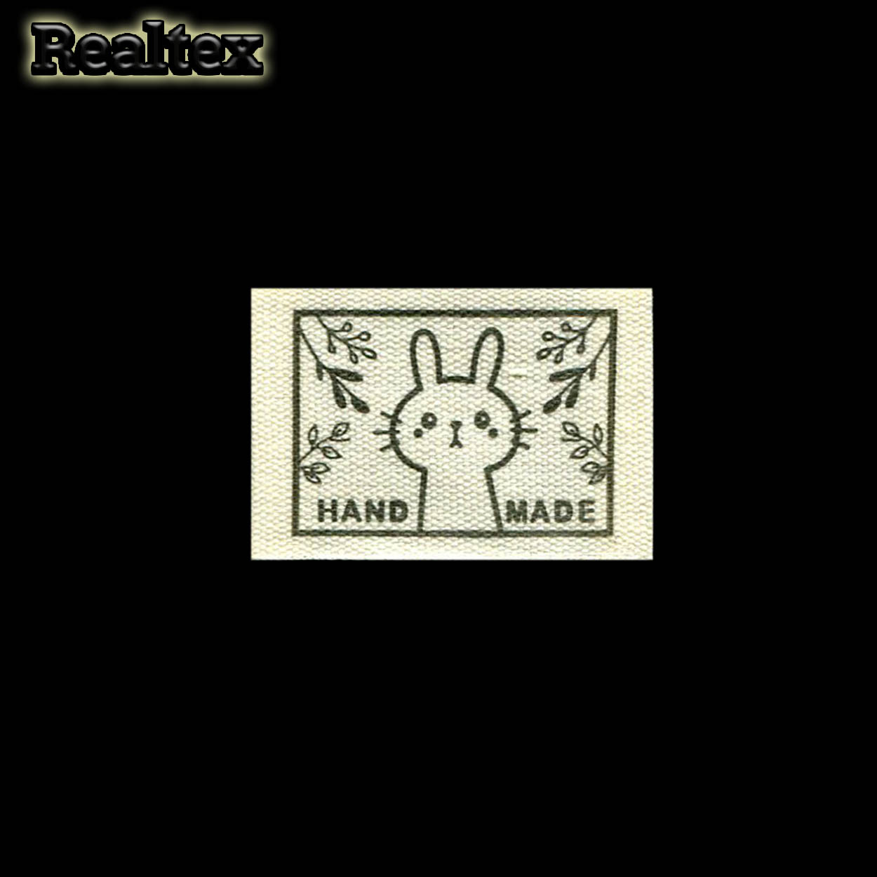 Бирка пришивная ткань Реалтекс №47 "HandMade" (25шт) цв.суровый