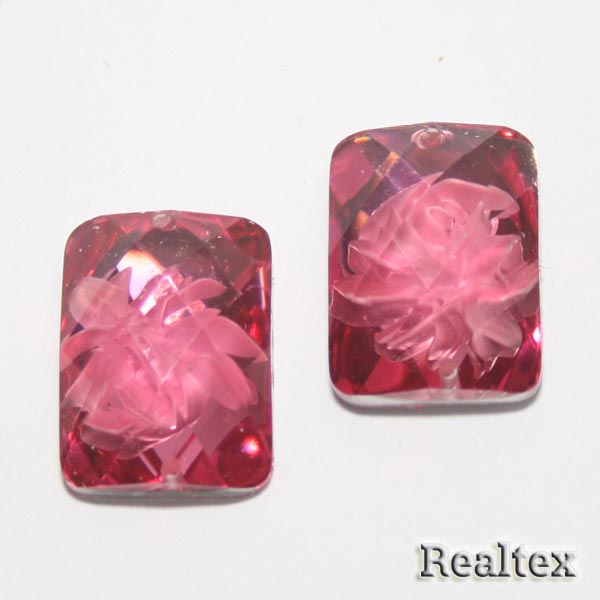 Стразы пластиковые пришивные AB-5 большие цв.розовый 