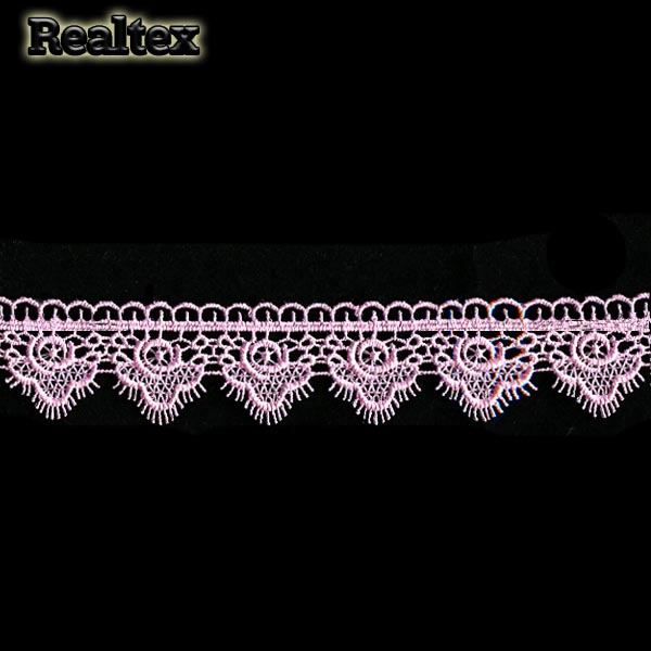 Кружево  гипюр  Realtex  30мм LF-6668 цв.28 розовый