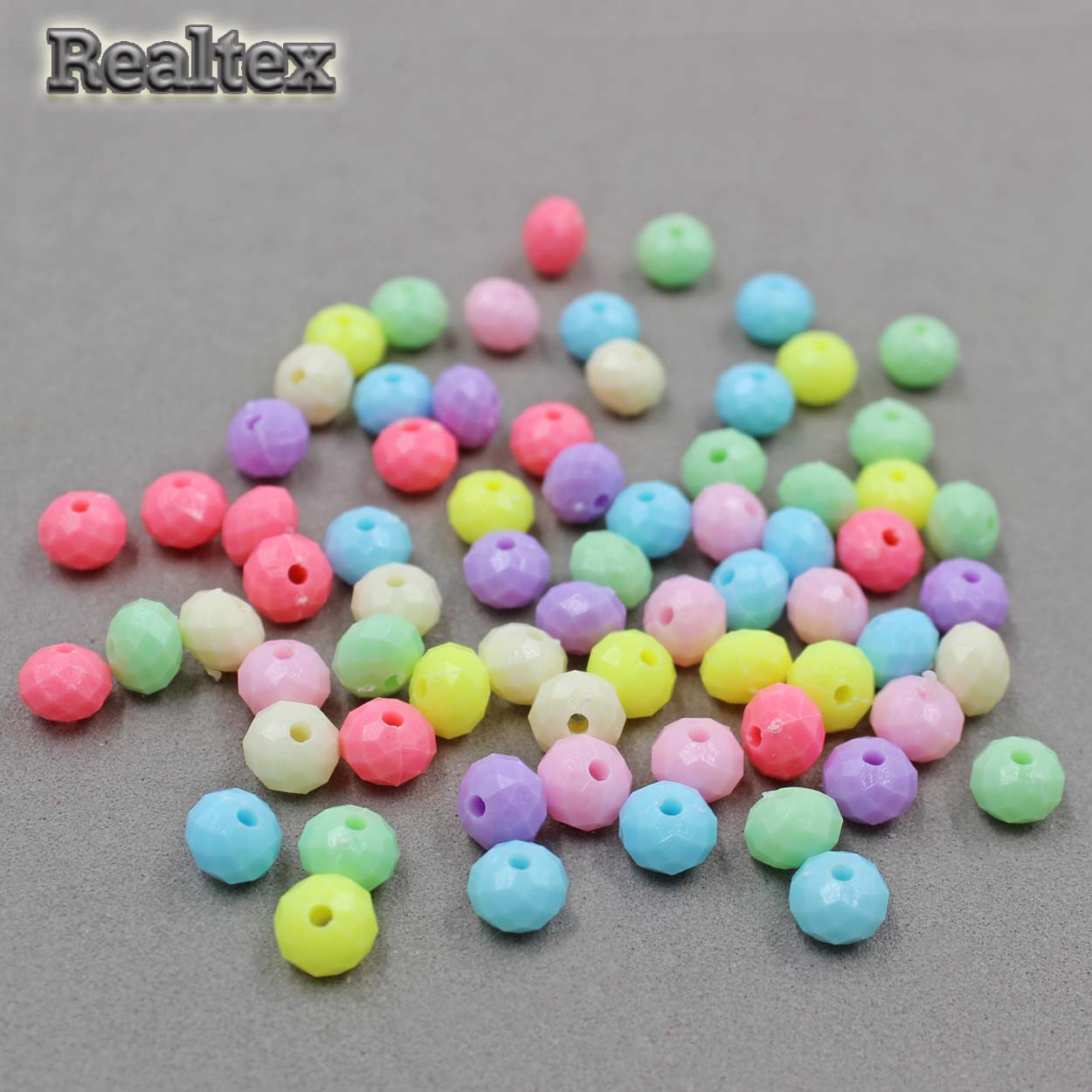 Бусины пластик Реалтекс Шарик (гранёный) (500гр) цв.mix