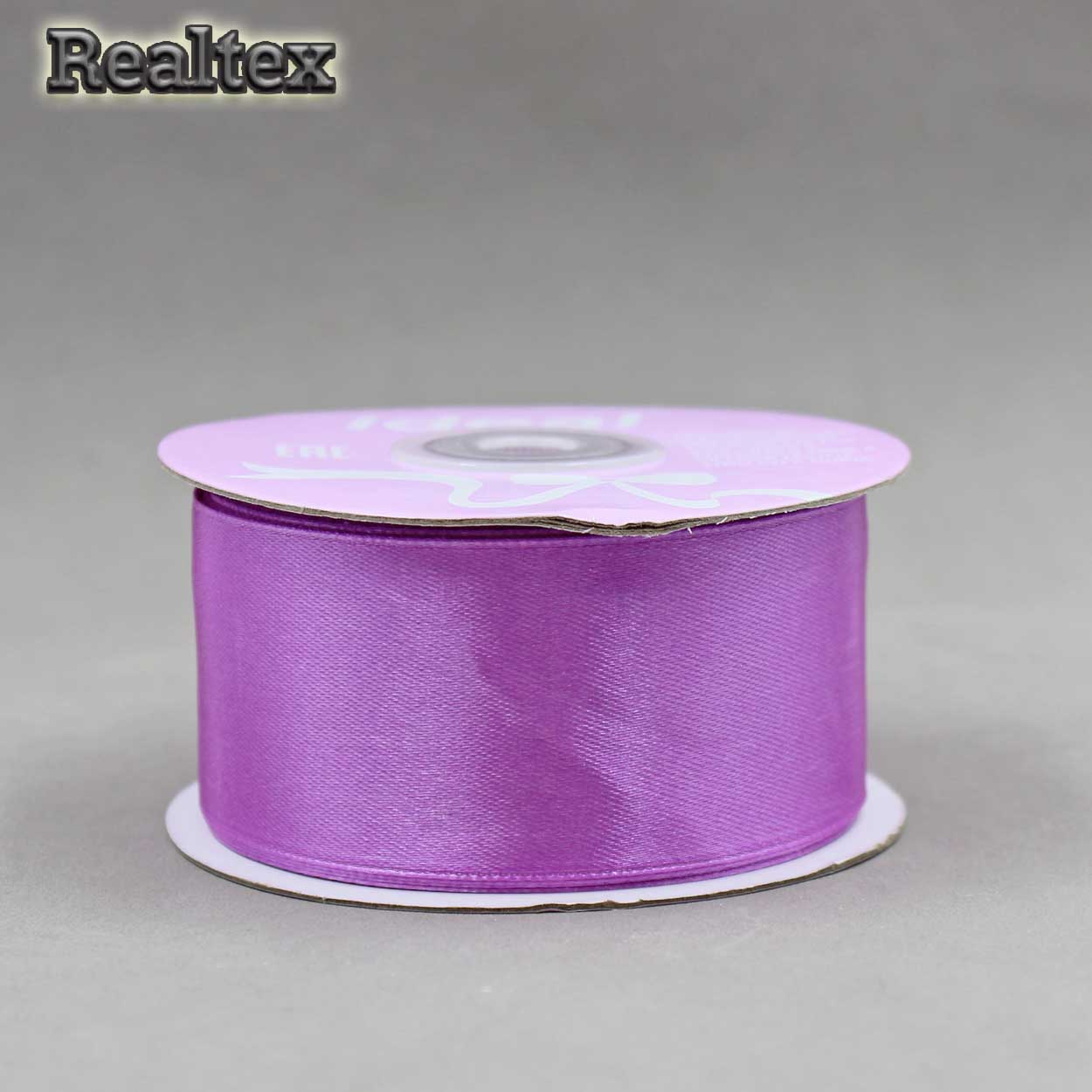 Лента атласная 38мм Realtex (27,4м) цв.3114 фиолетовый