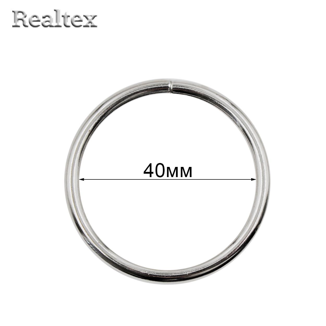 Кольцо разъёмное металлическое 40*3,0мм Realtex цв.никель