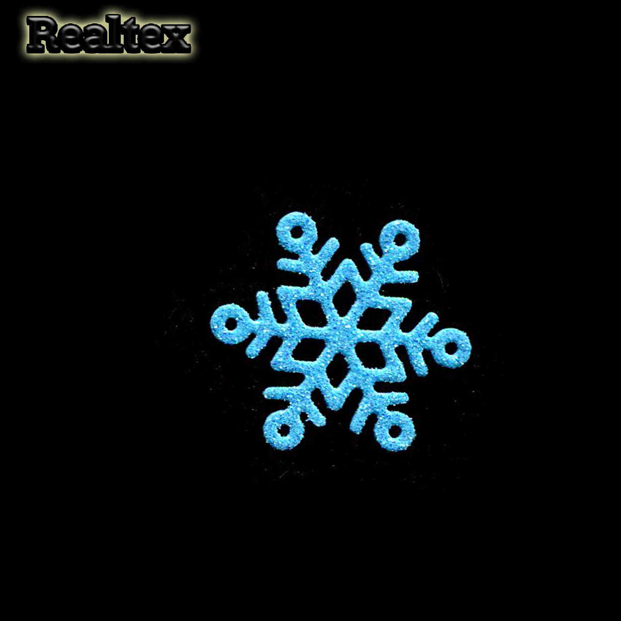 Набор 07 "Снежинки" из глиттерного фоамирана 39мм (10 шт) цв.бирюза