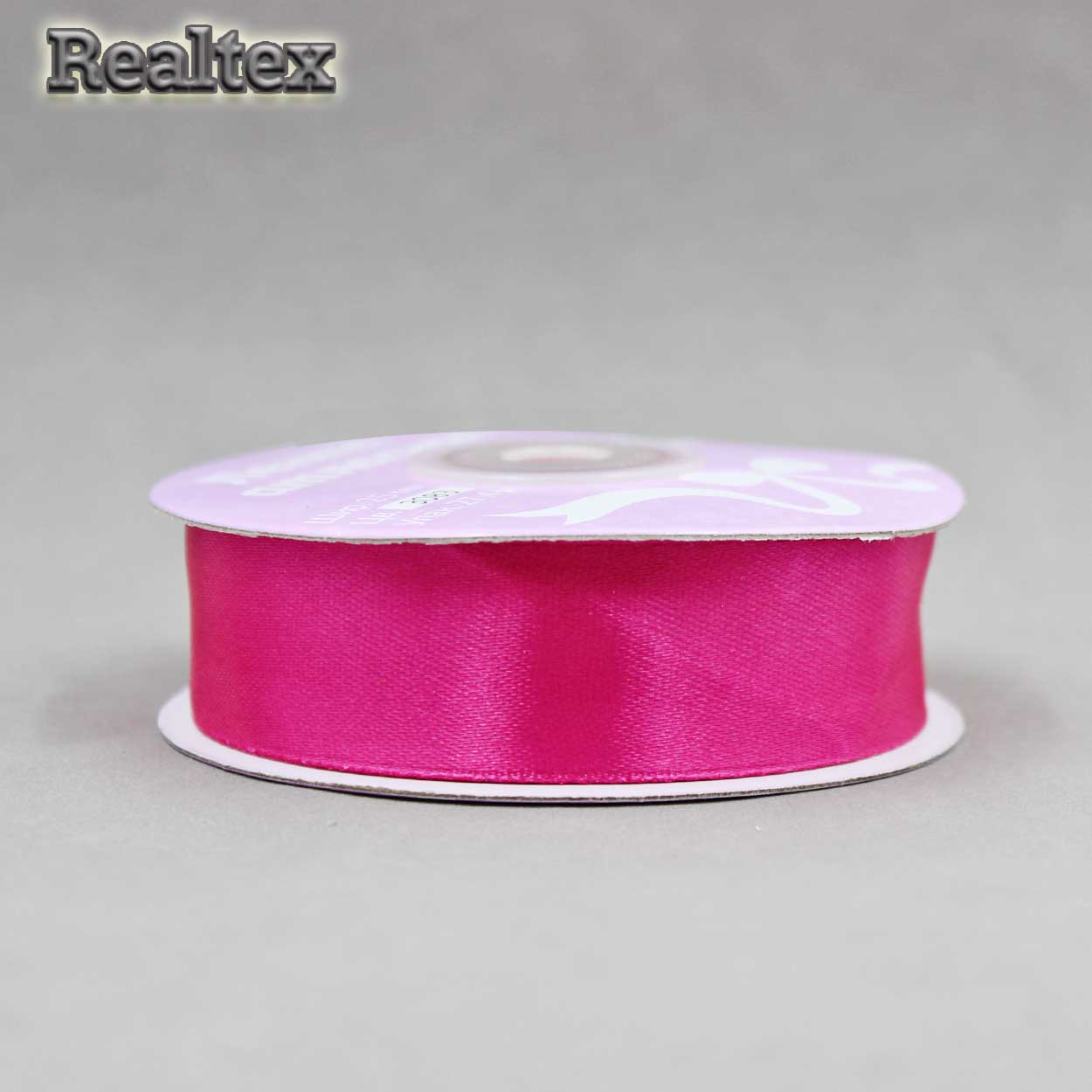 Лента атласная 25мм Realtex (27,4м) цв.3083 фуксия