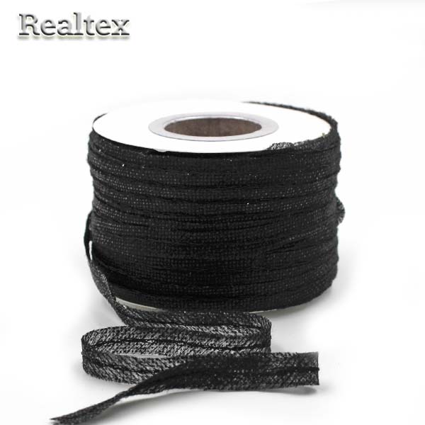 Лента нитепрошивная клеевая по косой с нитью 5710B 10мм цв.чёрный