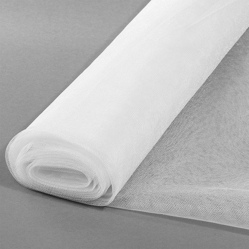 Фатин K.TRM шир.300см блестящий средней жёсткости (5м) цв.01 белый