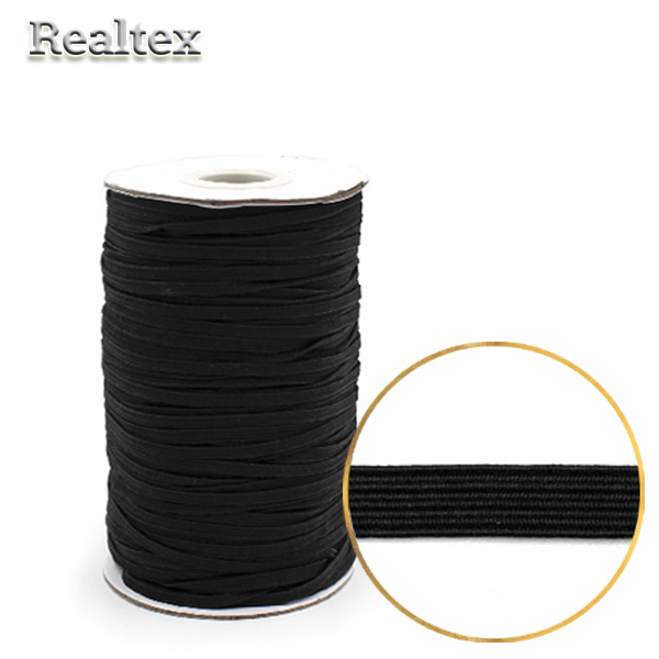 Резинка-вздержка Realtex Тайвань  4мм (91м) цв.черный