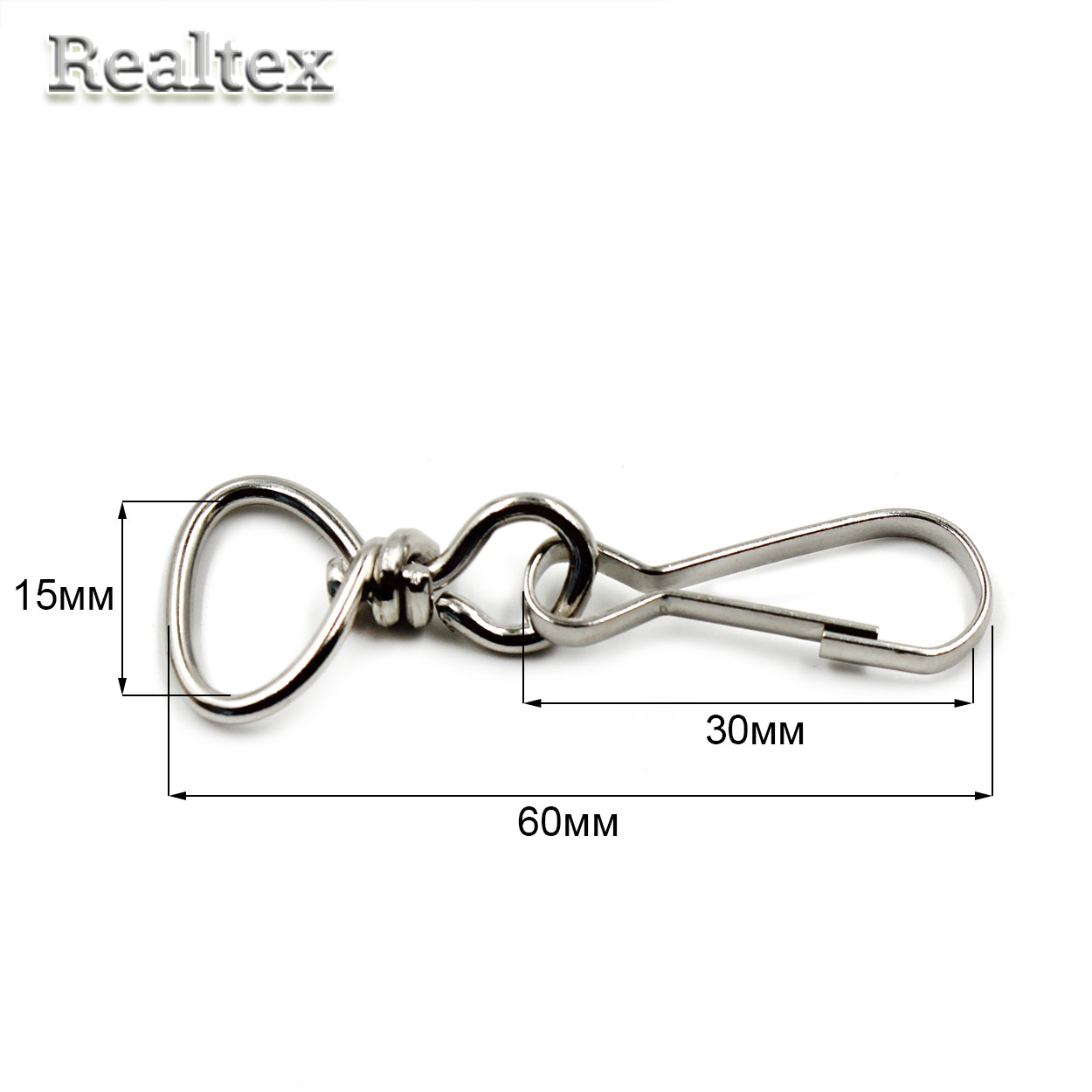  Карабин Реалтекс LD-179 16*60мм (50шт) цв.никель