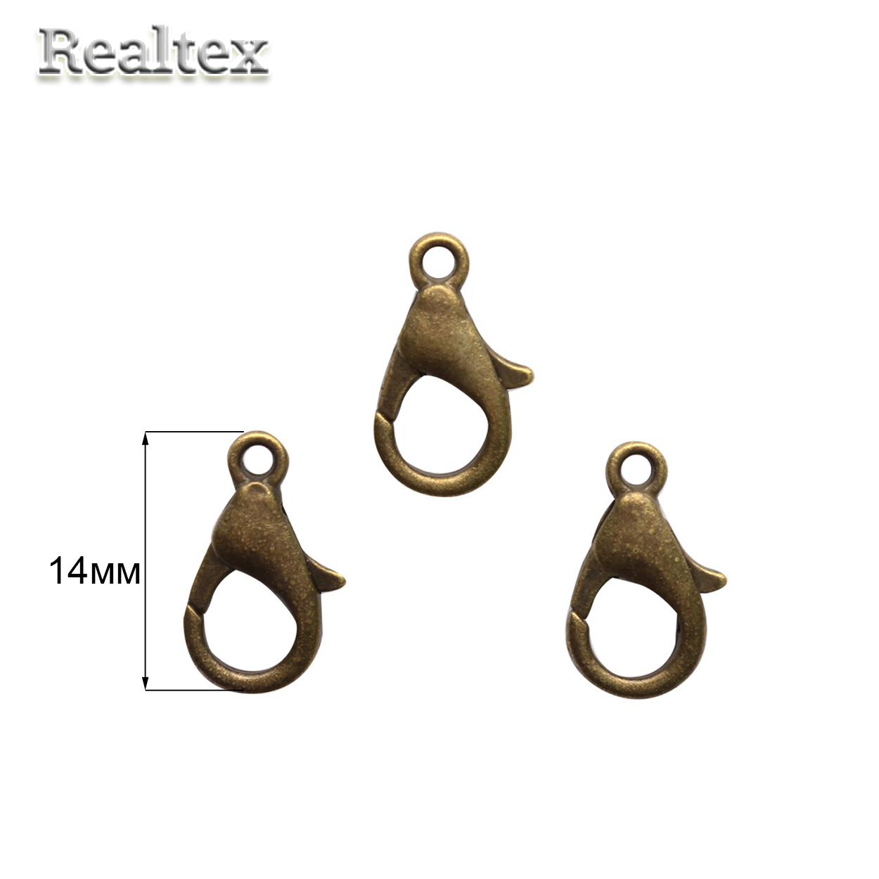 Застежка для бижутерии RS карабин 14мм цв.антик