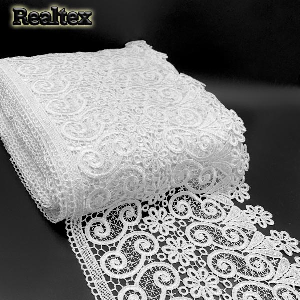 Кружево Realtex гипюр 300мм 8GP6103 цв.белый