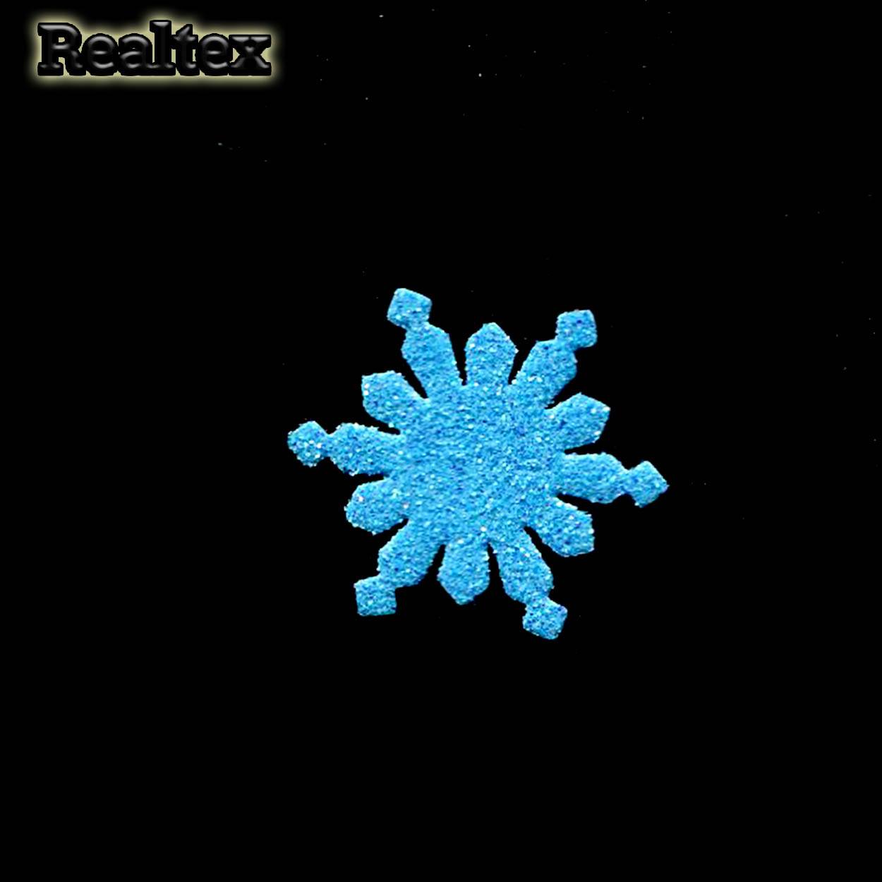 Набор 17 "Снежинки" из глиттерного фоамирана 30мм (10 шт) цв.бирюза