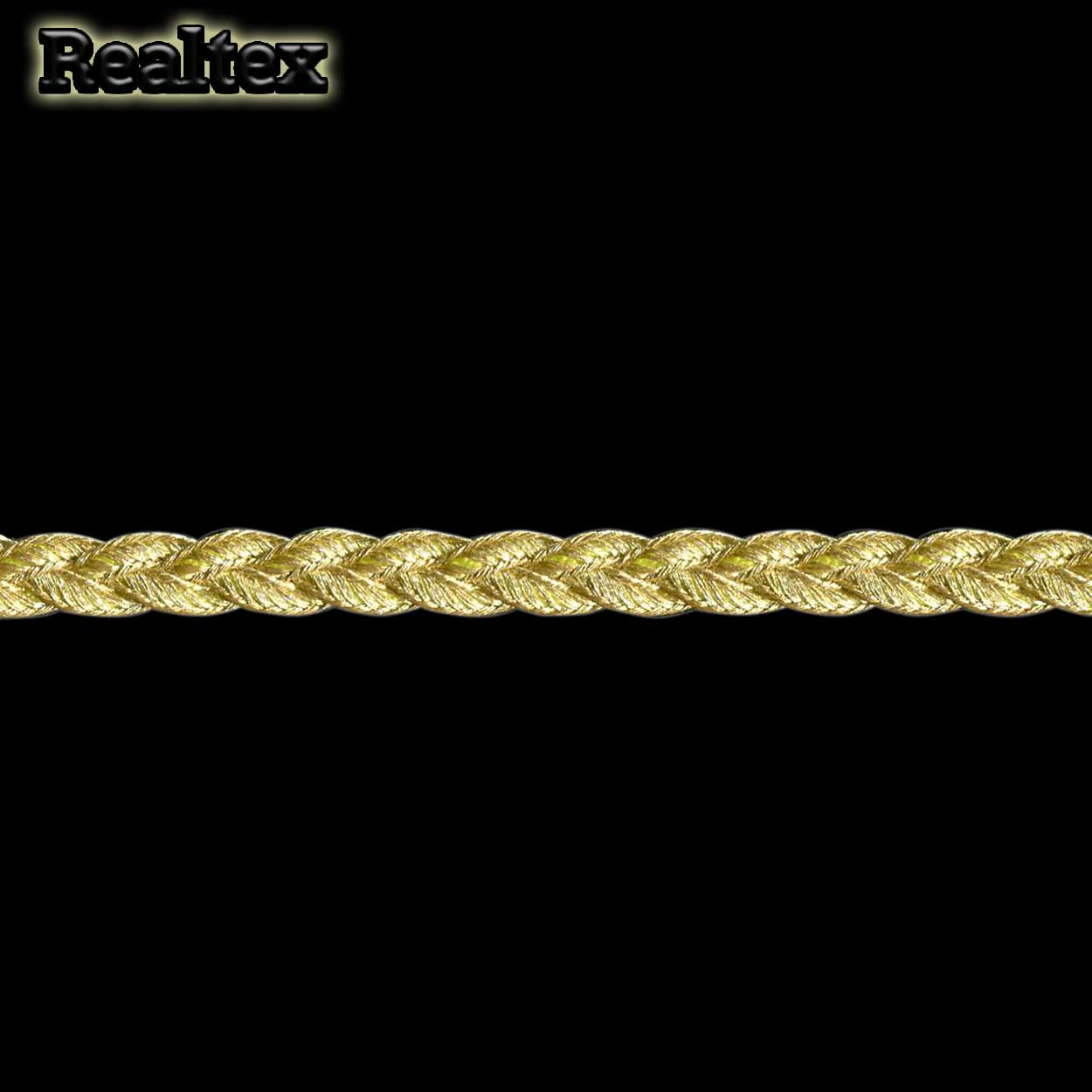 Тесьма Realtex металлизированная 10мм 13-4653 (косичка) цв.золото