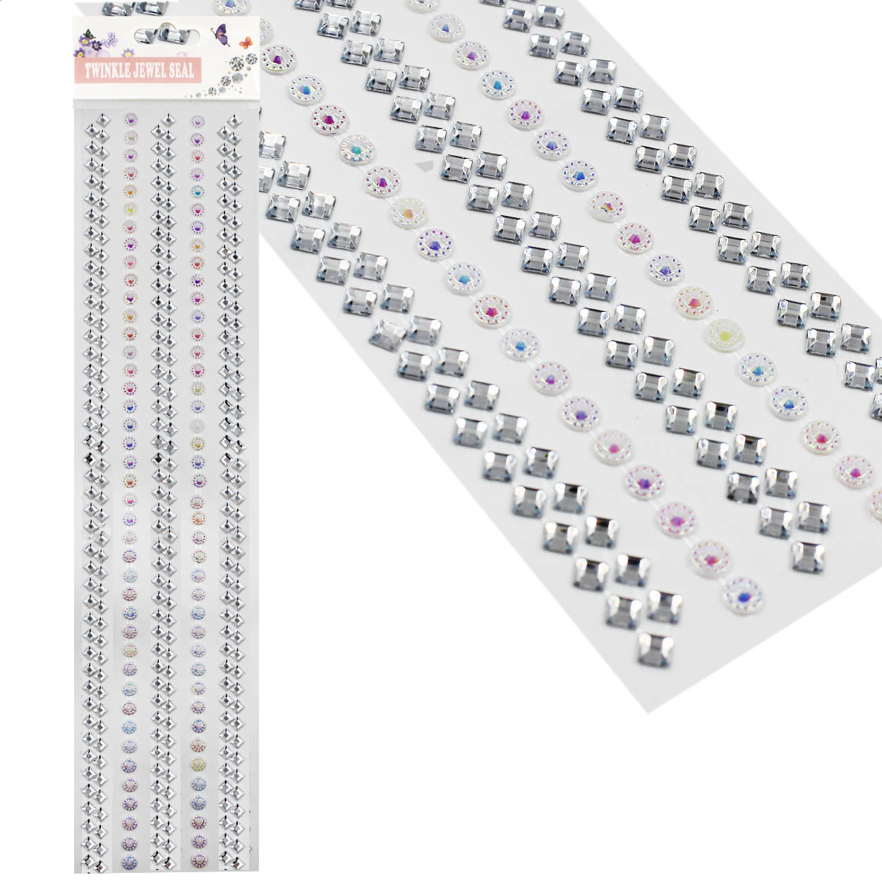 Стразы клеевые акриловые Realtex №1 (блистер) (334шт) цв.кристалл