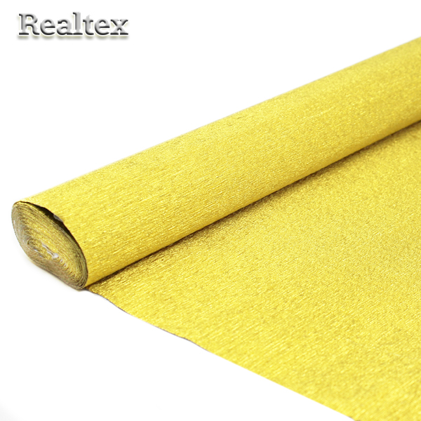 Бумага "креп" металлик для декора Реалтекс  (мелкая структура) цв.02/1 св.золото