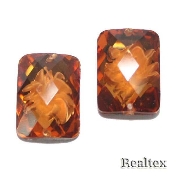 Стразы пластиковые пришивные AB-5 малые цв.т.желтый 