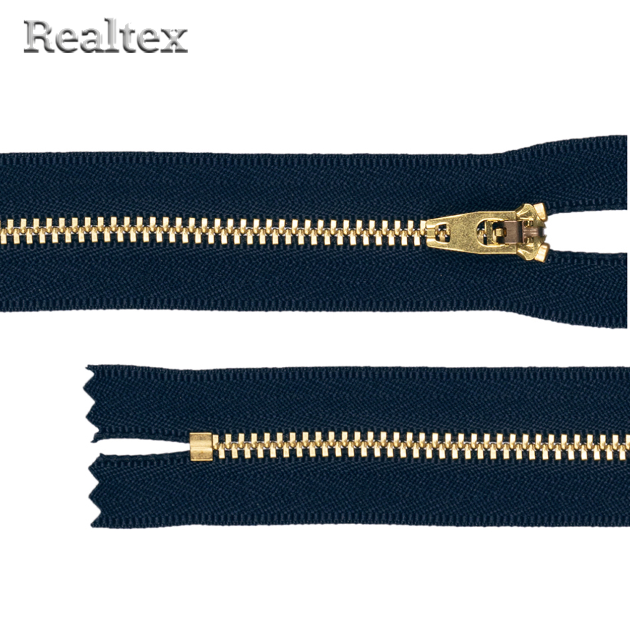 Молнии джинсовые JIN 4L латунь 16см Т.4 неразъёмная №1 (10шт) цв.318 тёмно-синий