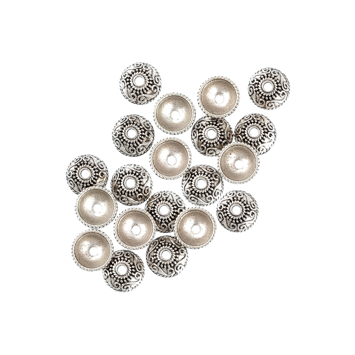 Розетка для бус "Zlatka" MFR-12 цв.01 античное серебро