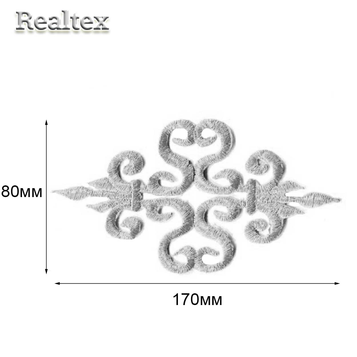 Термоаппликации орнамент Реалтекс R-3233 цв.серебро