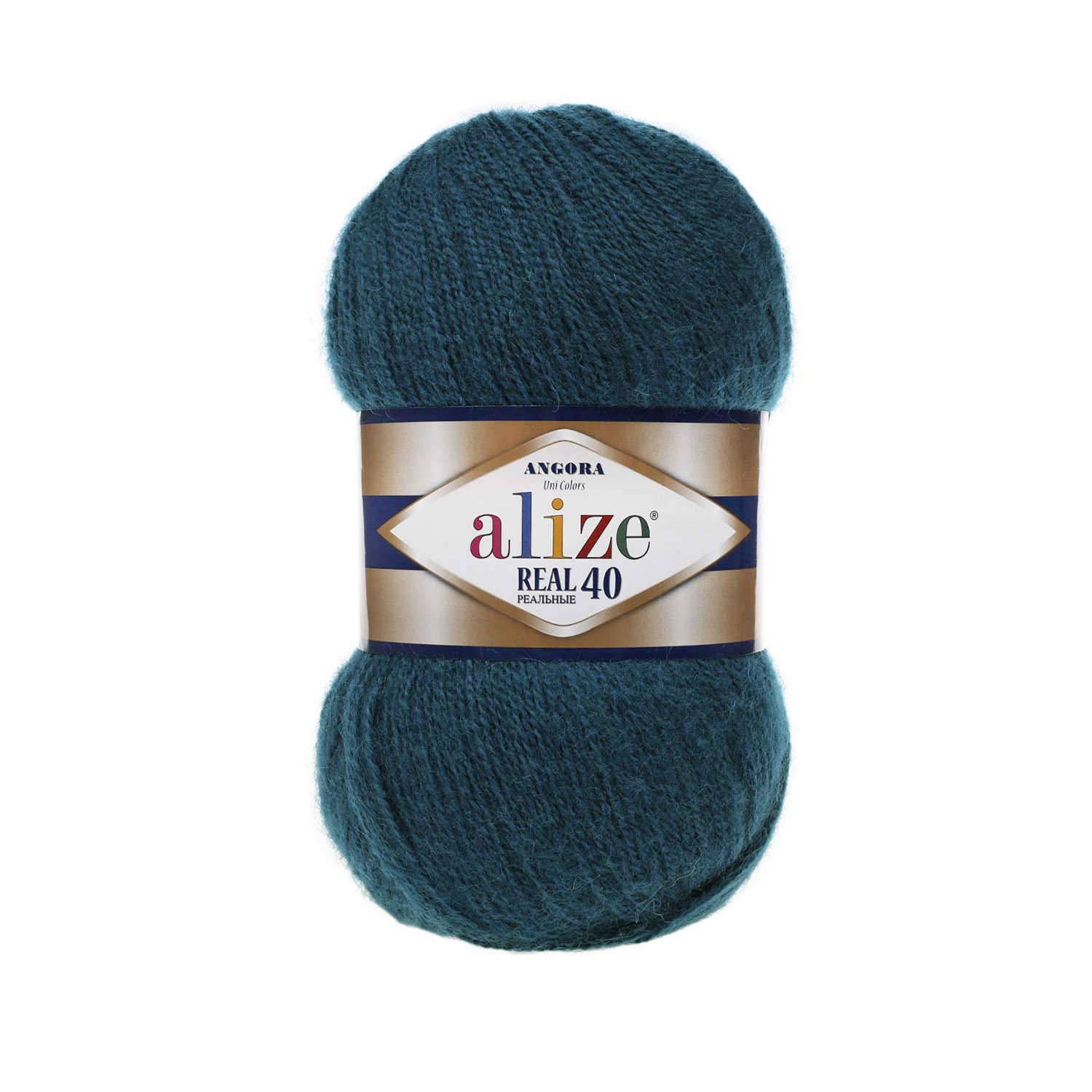 Пряжа "Angora Real 40" (100гр) цв.017 петроль