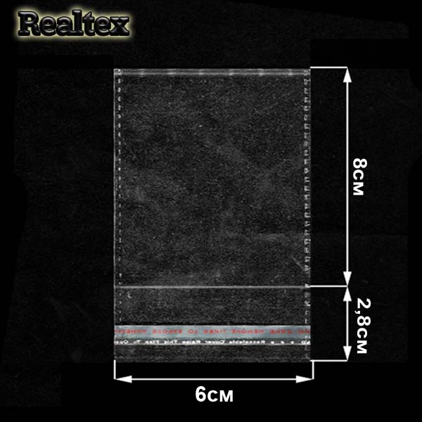 Пакеты упаковочные Realtex со скотч клапаном и перфорацией (двойной шов) 6*8см (200шт)