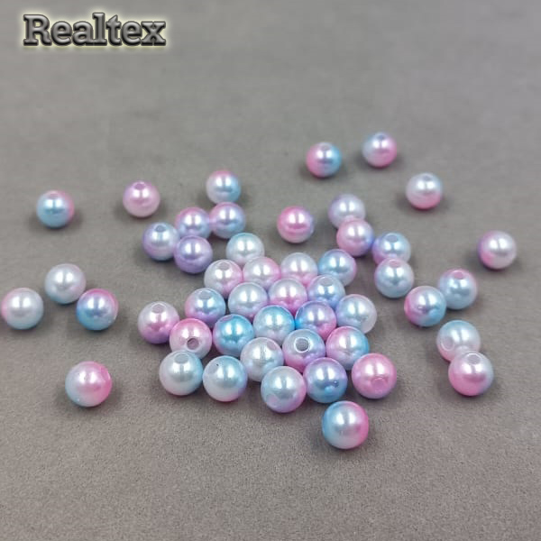 Бусины пластик Реалтекс  8мм под жемчуг (100гр) цв.МИКС