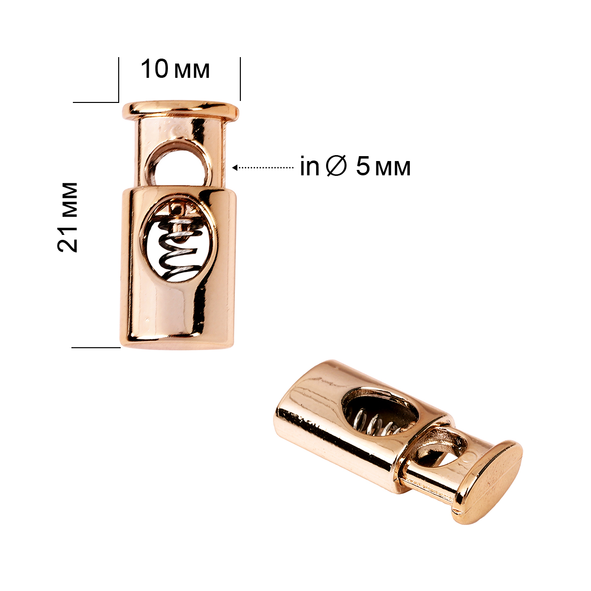 Фиксатор пластик TBY 0322 10*21мм (20шт) цв.золото
