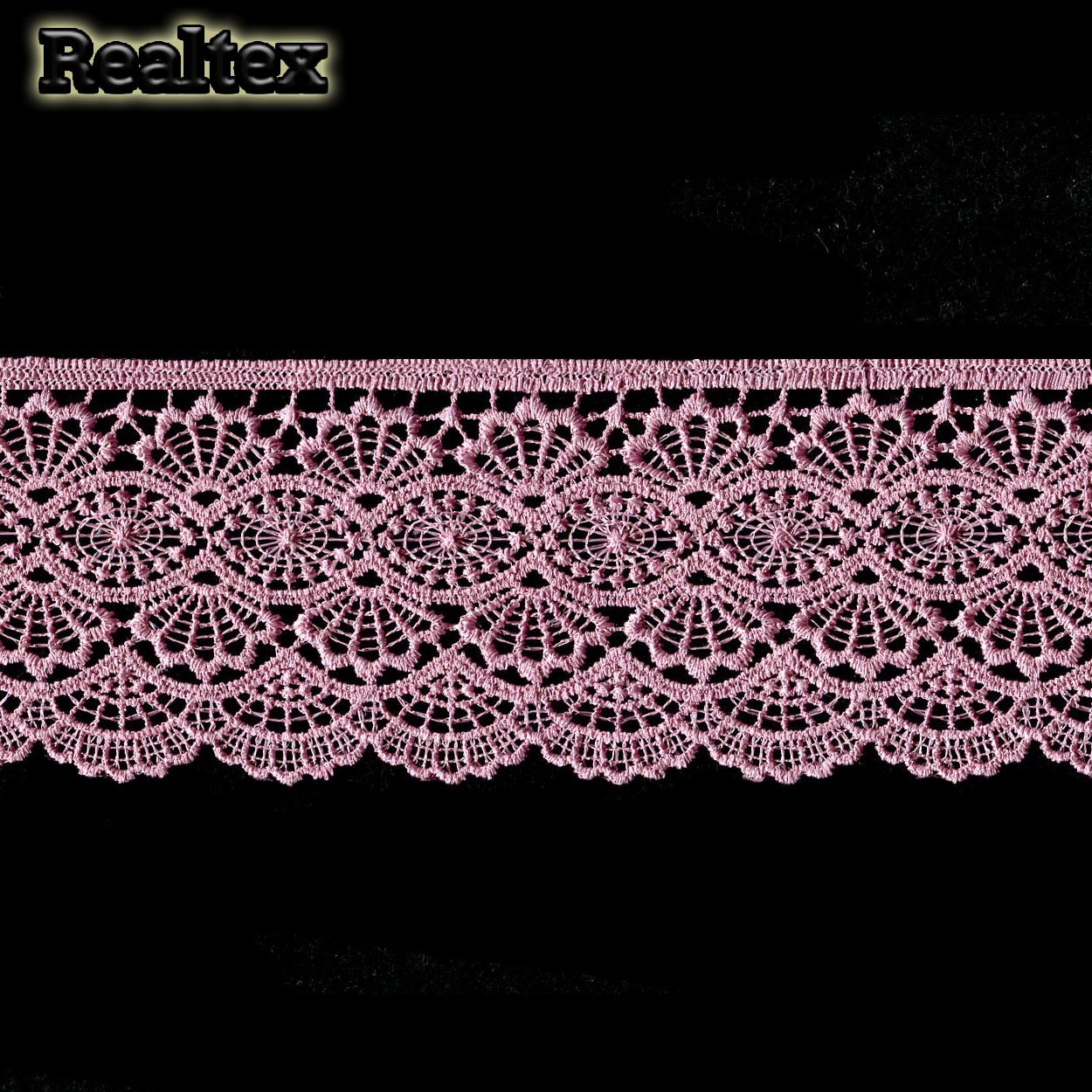 Кружево  гипюр  Realtex  70мм LF-6046/T6406 цв.678 пыльная роза 