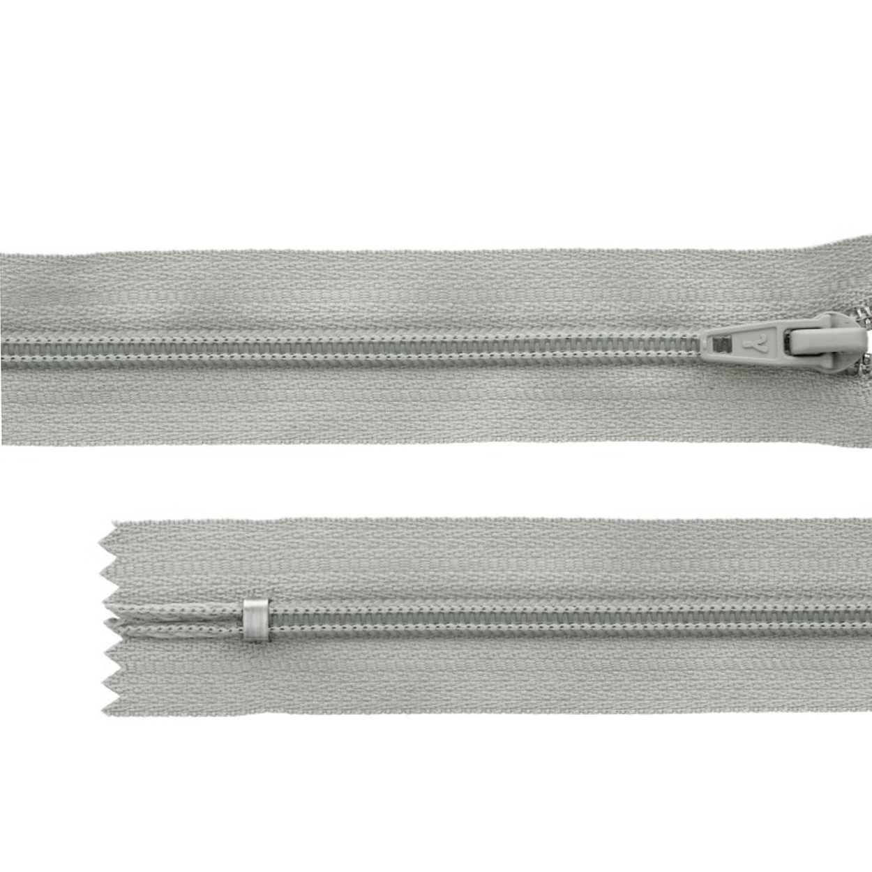 Молния витая G004A Т.4 20см неразъемная замок автомат цв.301 светло-серый