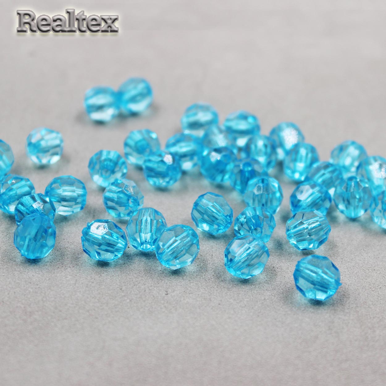 Бусины акриловые 3240  8мм (100гр) цв.34 ярко-голубой