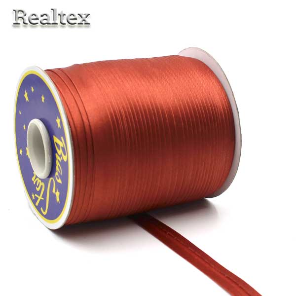 Косая бейка атласная 15мм (132м) цв.6072 кирпичный