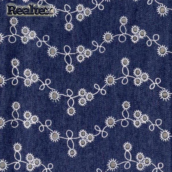 Ткань джинс FD "Волна" 26001 цв.тёмно-синий