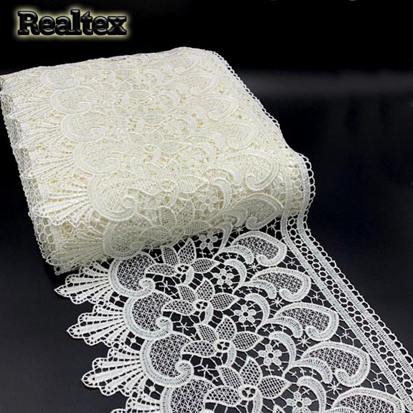 Кружево Realtex гипюр 300мм 8GP6108 цв.молочный