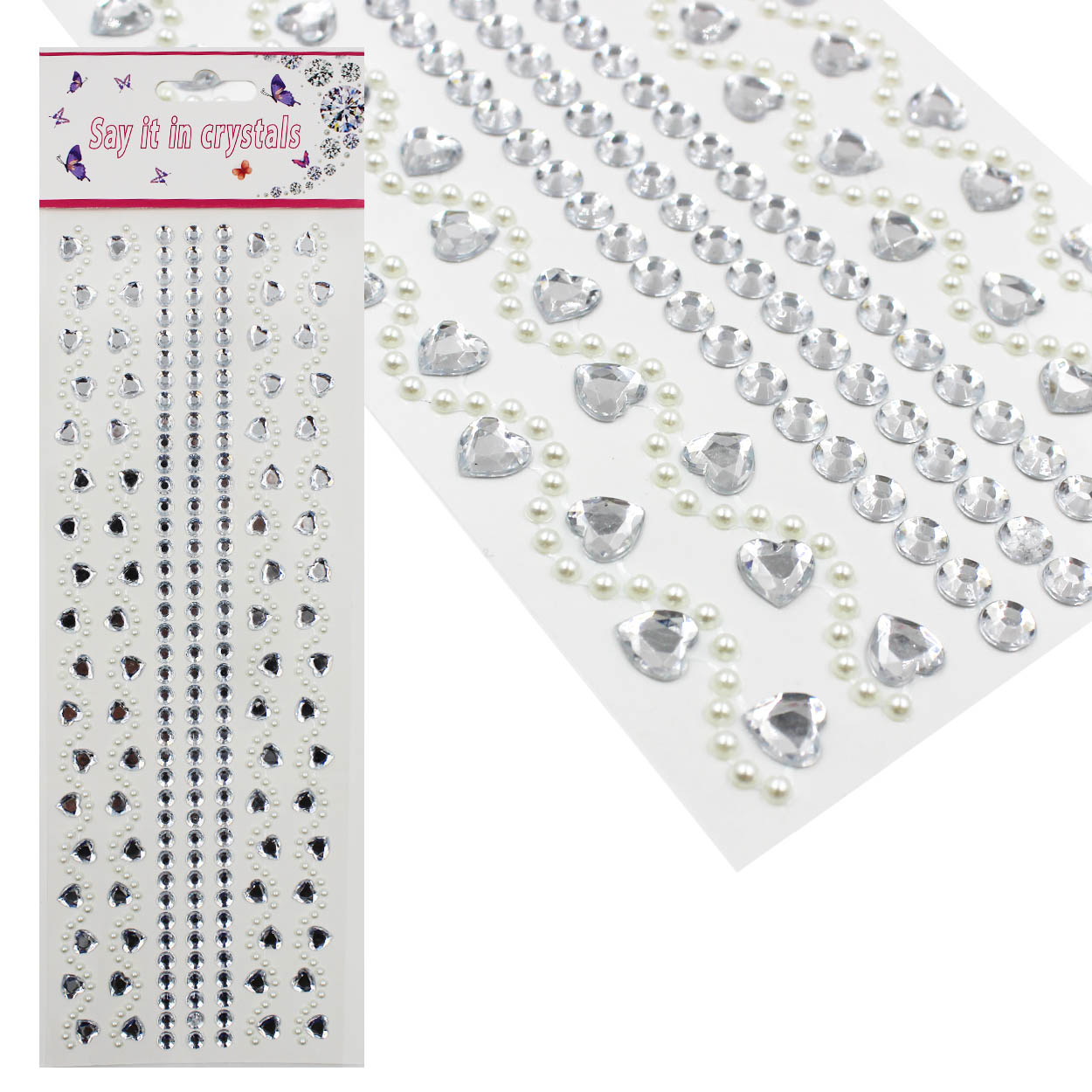 Стразы клеевые акриловые Realtex №4 (блистер) (516шт) цв.кристалл