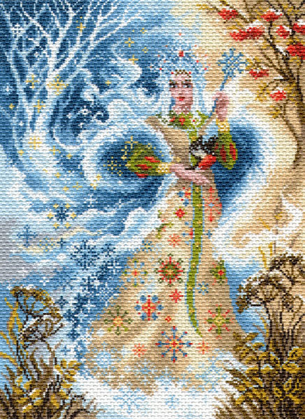 Рисунок на канве МП №1703 "Волшебница Зима" 37х49см