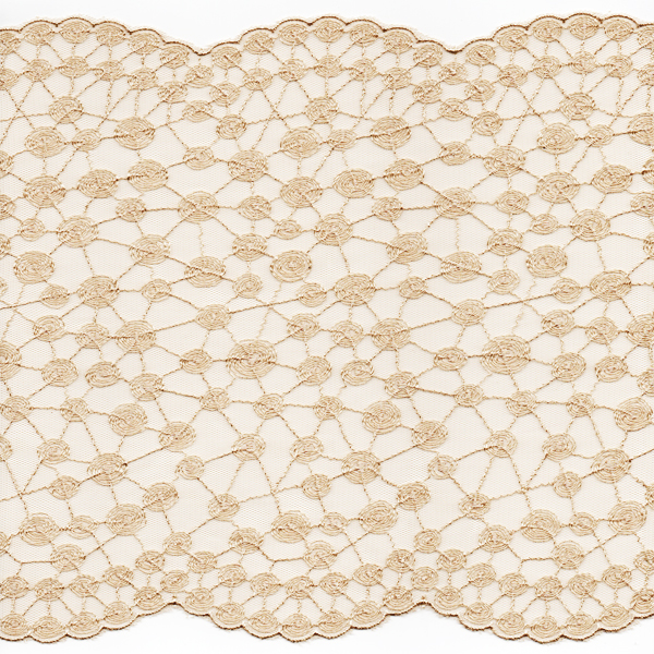 Кружево на сетке 225мм 54-4106 цв.бежевый
