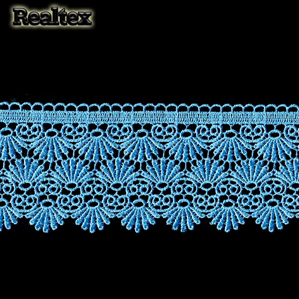 Кружево  гипюр  Realtex  75мм LF-541 цв.29 яр.голубой  