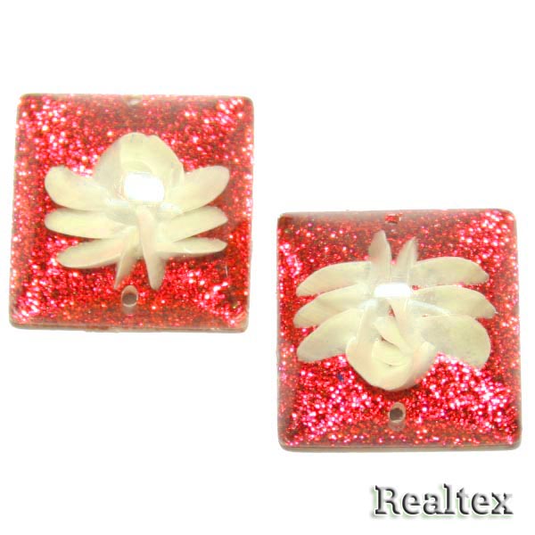 Стразы пластиковые пришивные AB-6 большие цв.красный