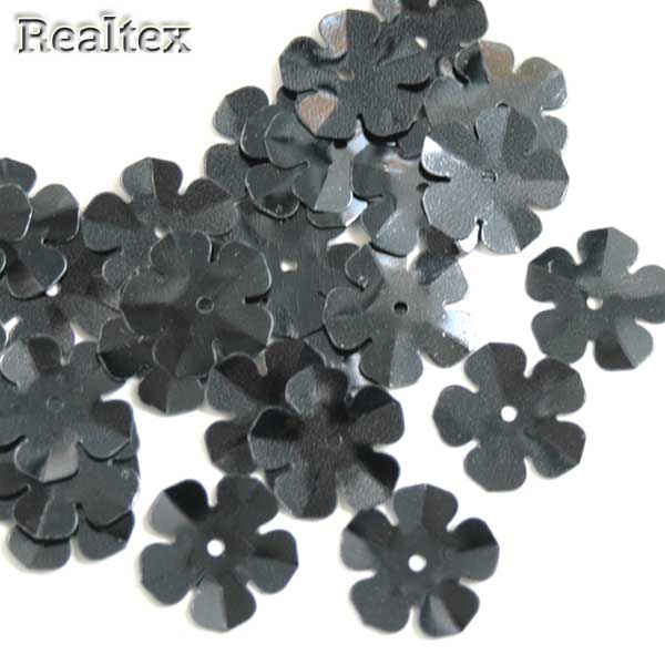 Пайетки "Астра" (10гр) "цветочки" 16мм цв.748 графит