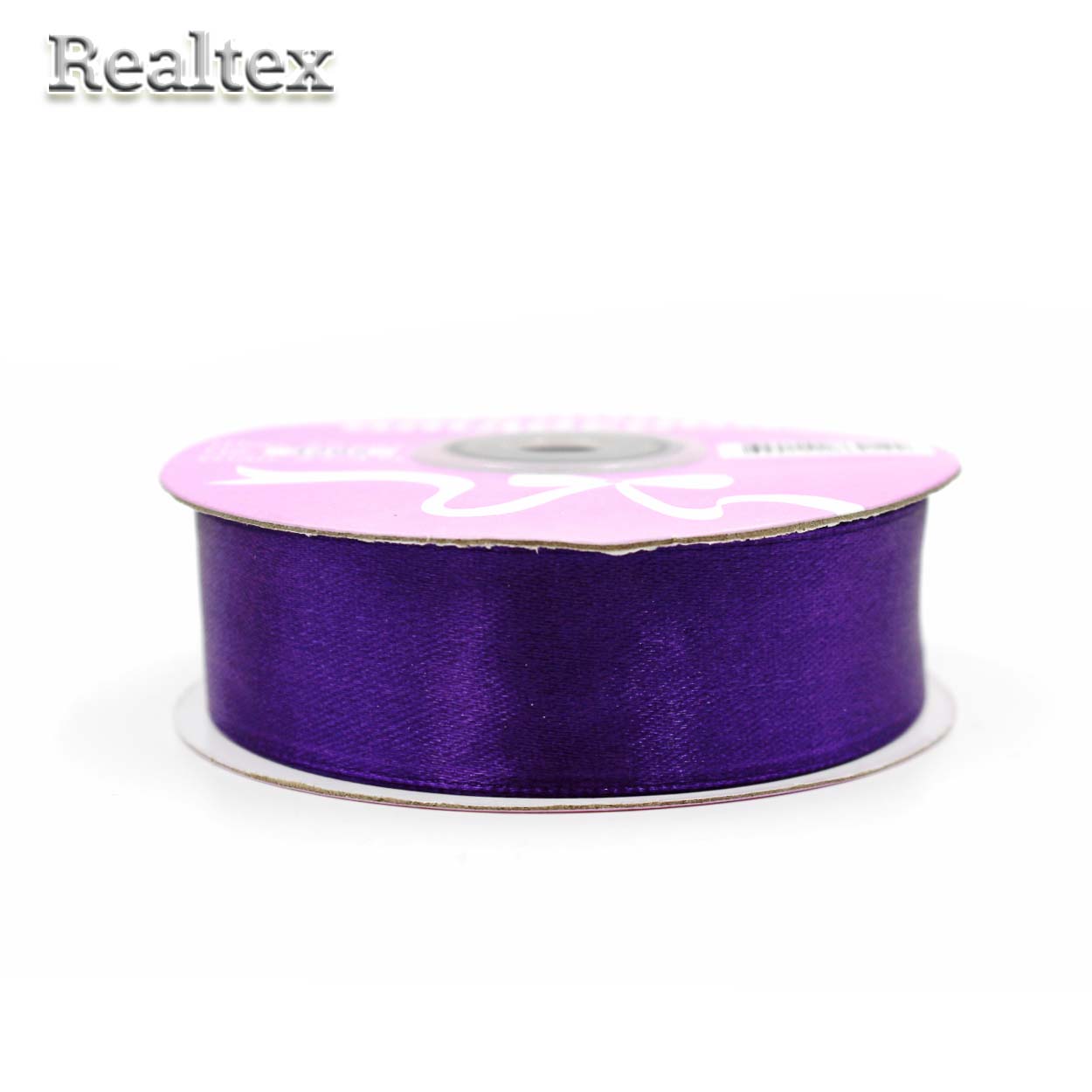 Лента атласная 25мм Realtex (27,4м) цв.4285 фиолетовый