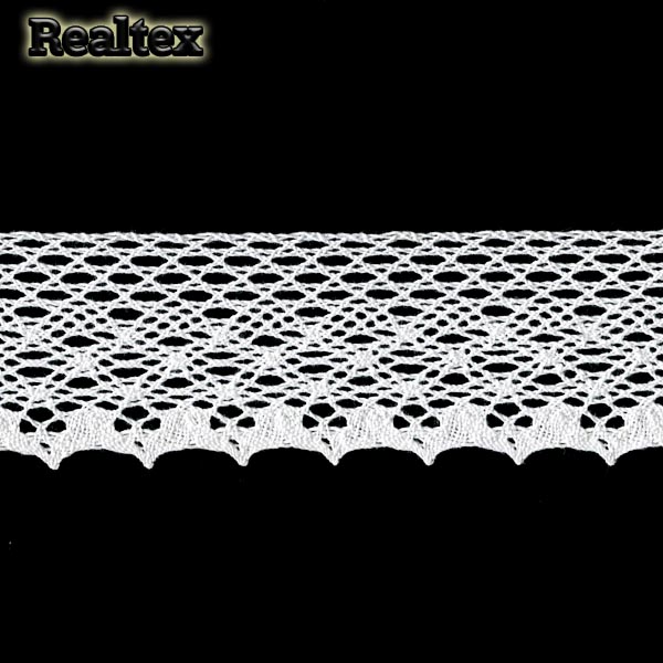 Кружево вязаное  55мм 55.01.180 цв.01 белый