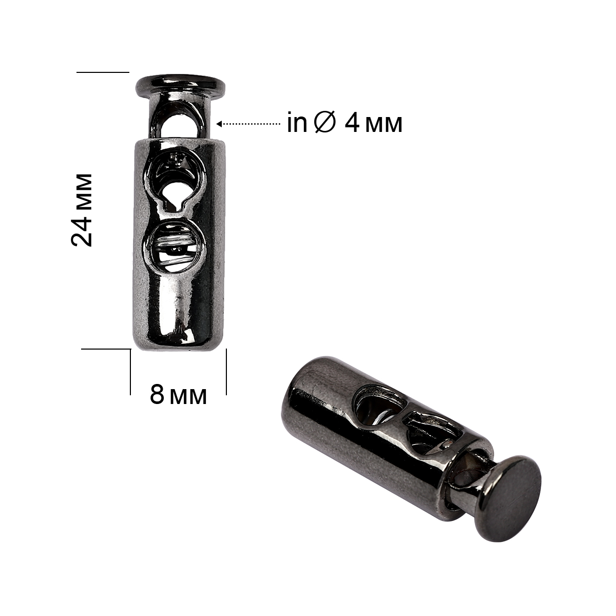 Фиксатор пластик TBY 0320 8*24мм (20шт) цв.чёрный никель