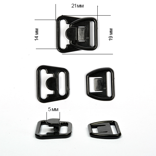 Застежка-крючок TBY-75301 пластиковая для бюстгалтера для кормящих мам 14мм (20шт) цв.чёрный 