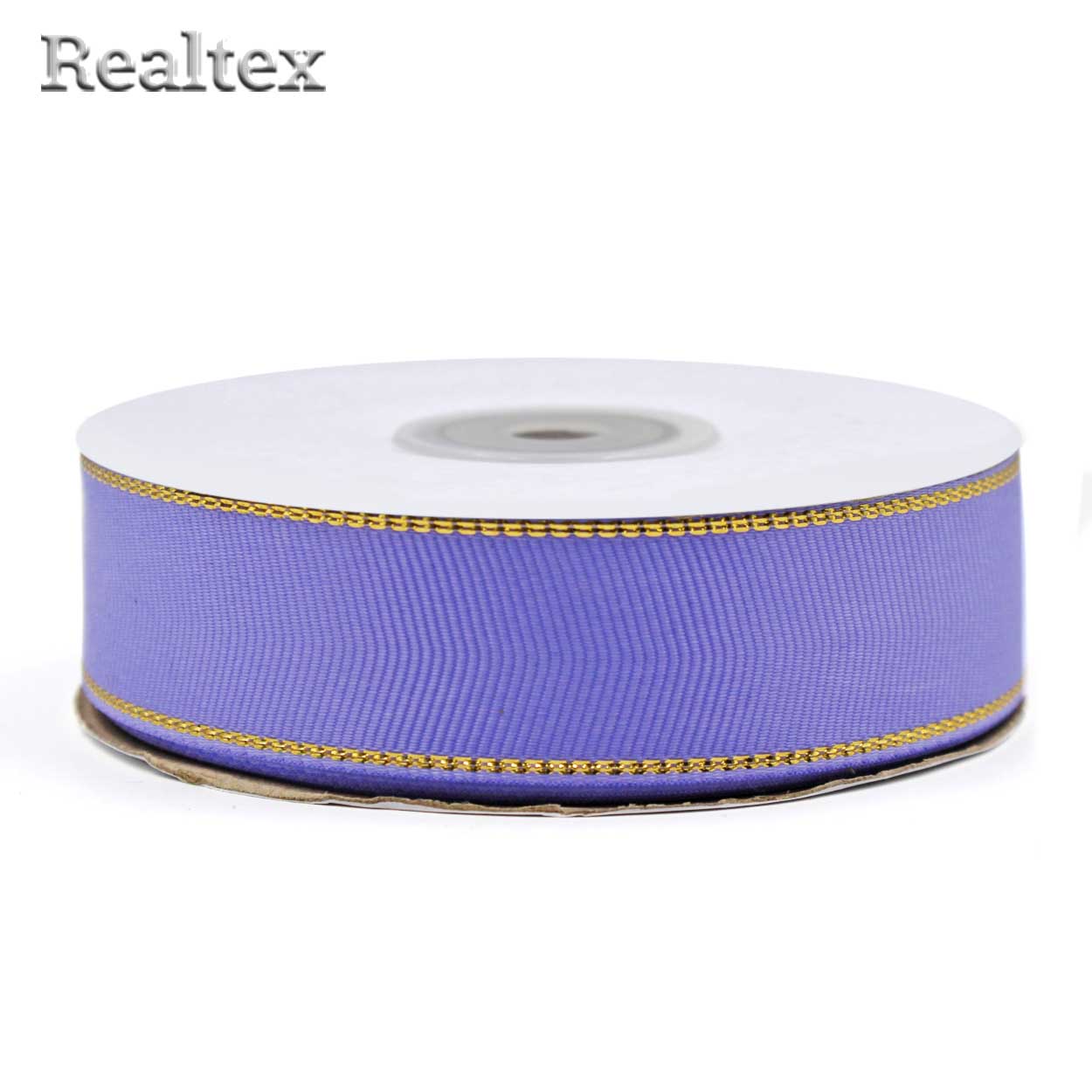 Лента репсовая 25мм RS (22.8м) цв.079 сиреневый/золото