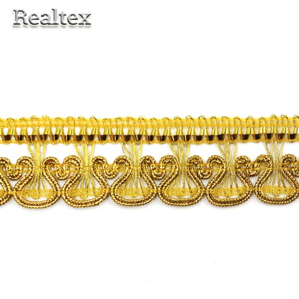 Тесьма Realtex металлизированная 27мм 10578 цв.золото