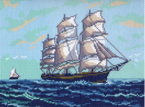 Рисунок на канве МП №051 "Парусник" 28х37см