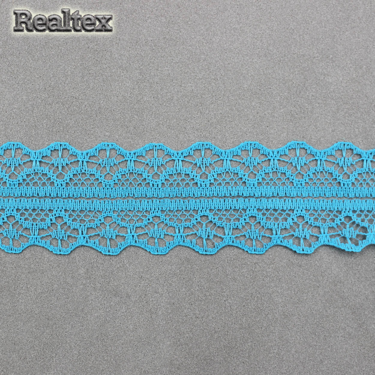 Кружево капроновое  30мм TBY 1659-1 (27,4м) цв.бирюзовый