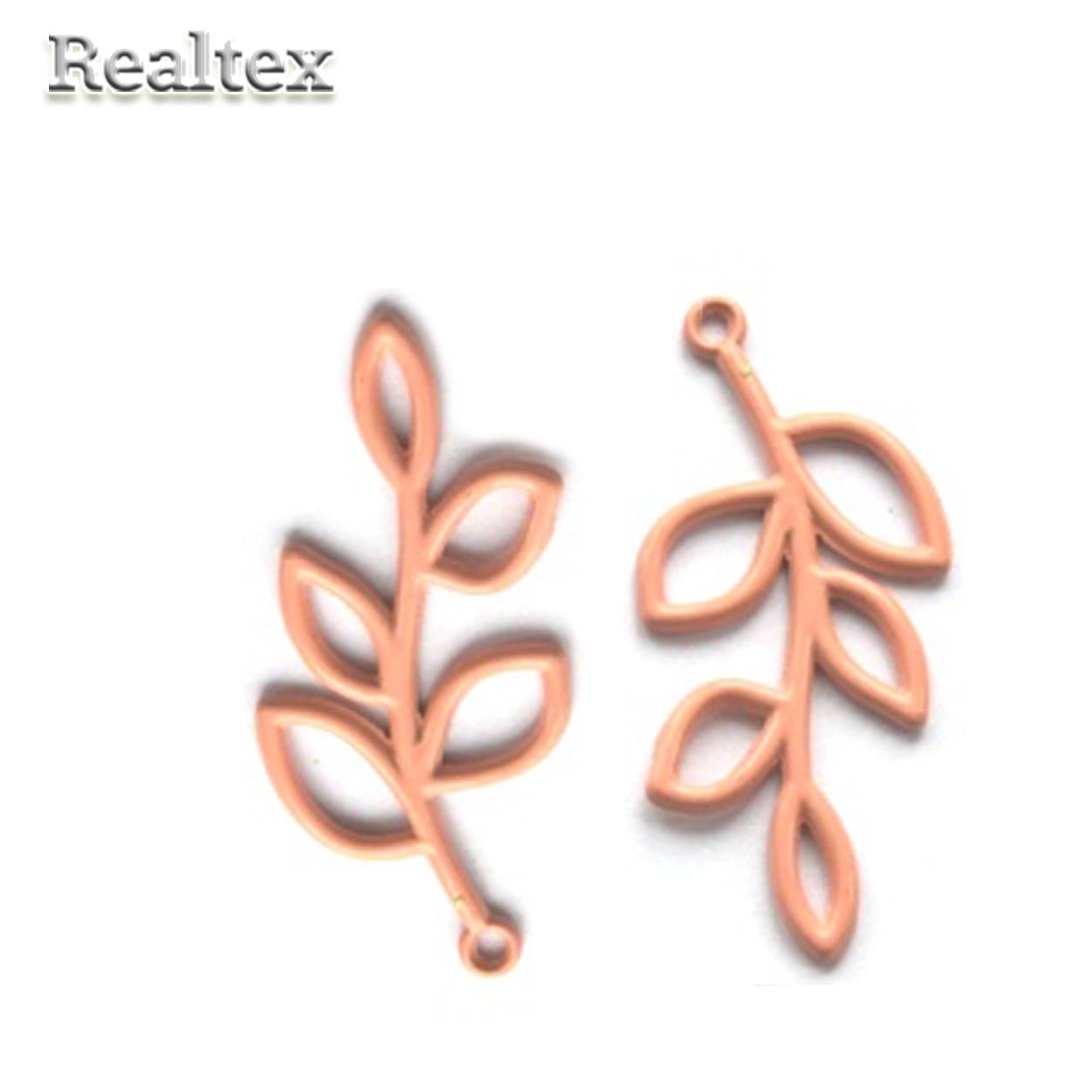 Подвеска металл 3219 "Веточка" 20*40мм цв.персик