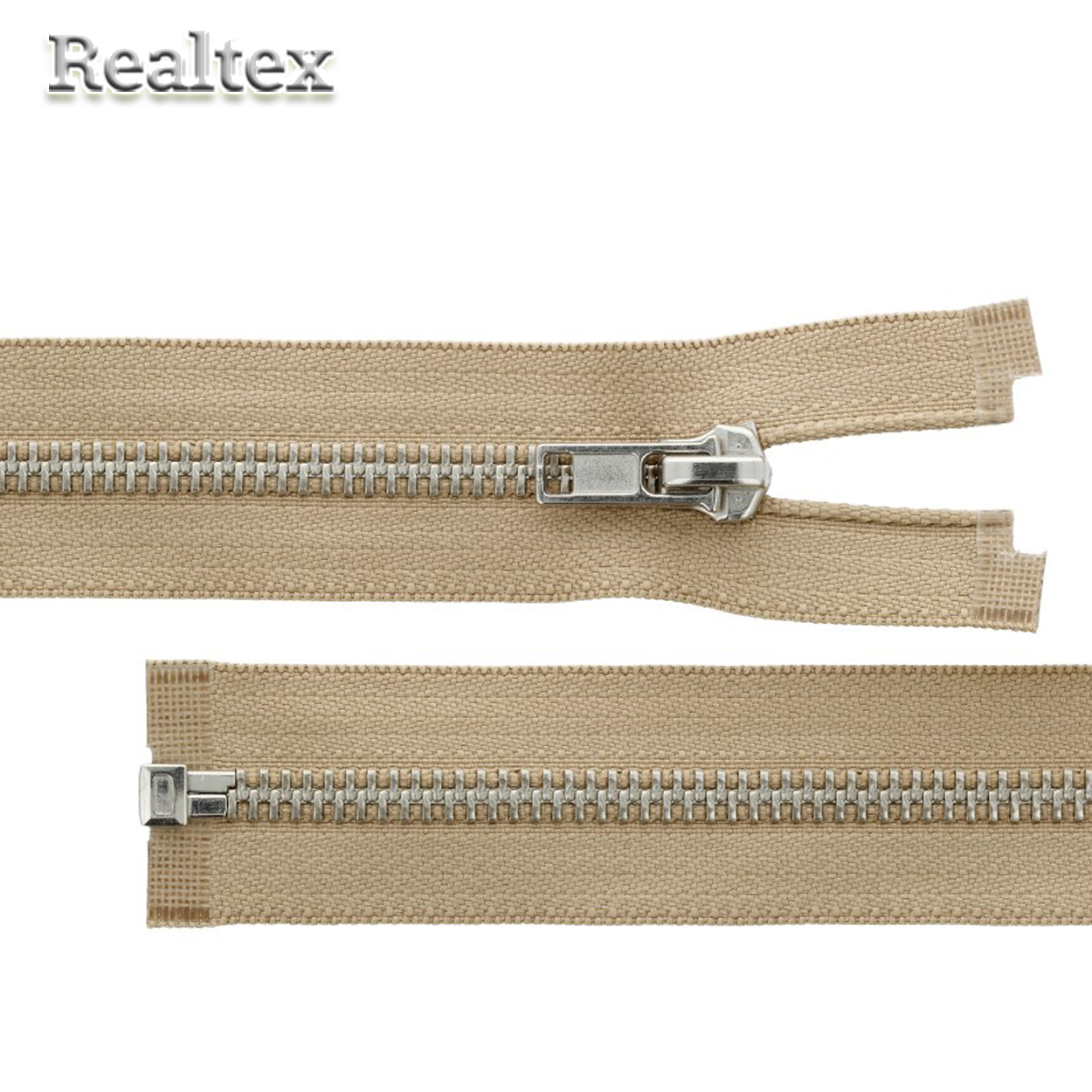 Молния металл Т.5 ZIP 5N 1замок 50см "Gamma" разъемная цв.никель/298 светло-бежевый