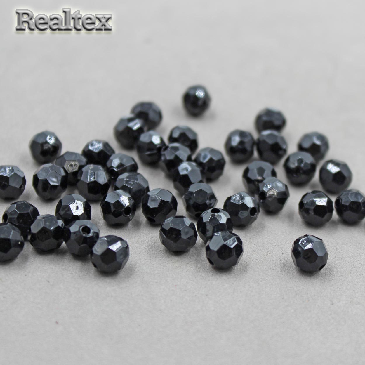Бусины акриловые 3240  8мм (100гр) цв.45 чёрный