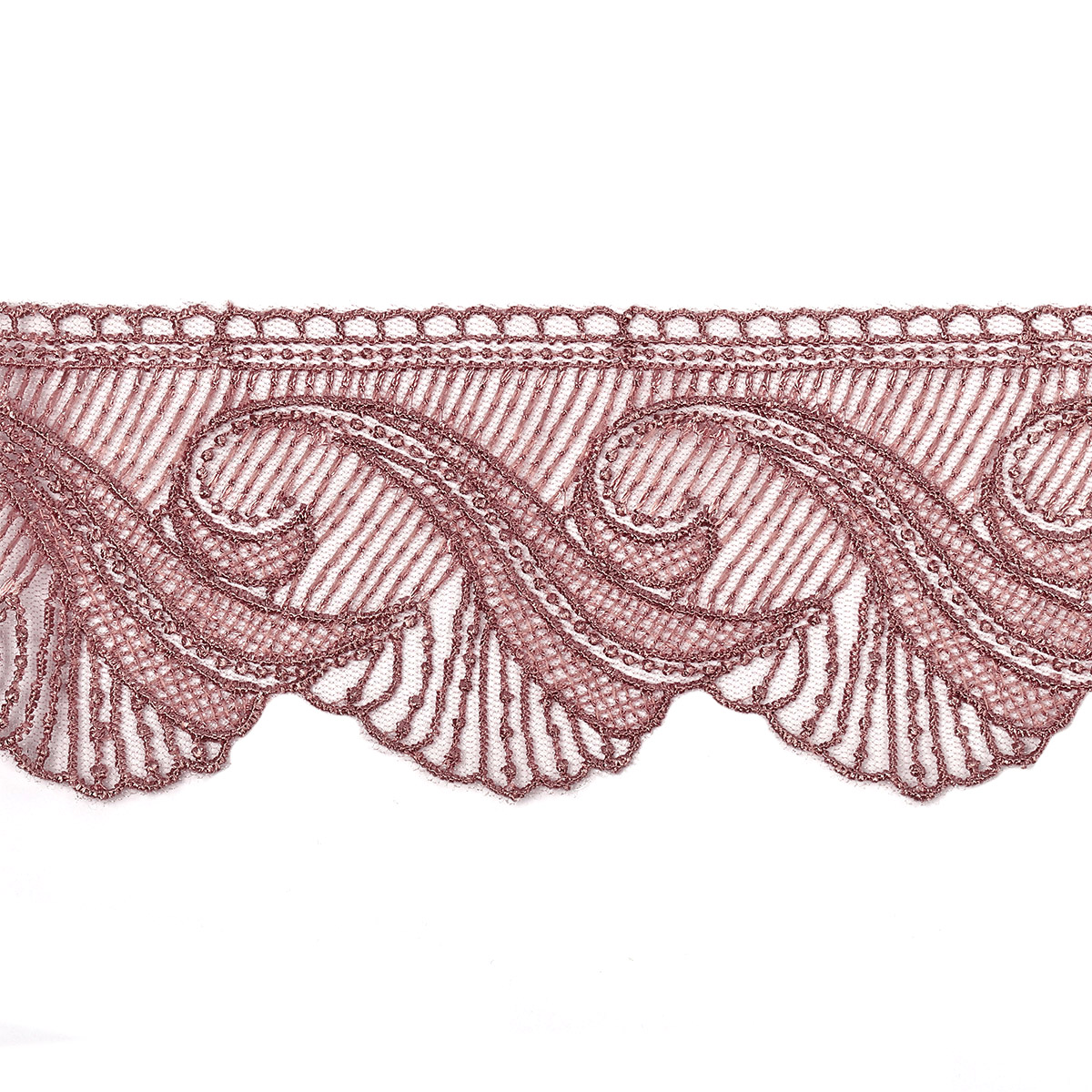 Кружево на сетке  70мм TBY 2107 (13,7м) цв.N6615 розовая пудра